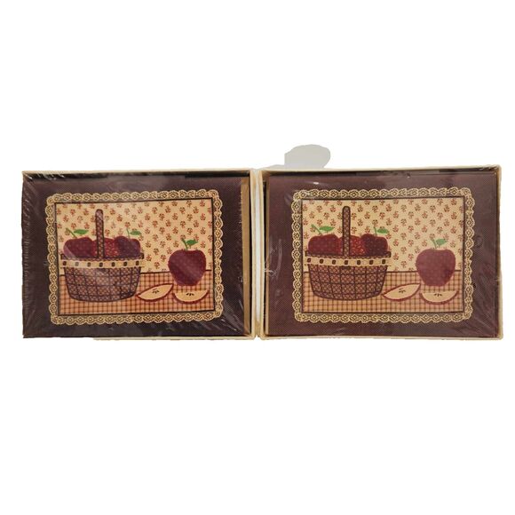 Country Sampler Apple Basket Notecards 2 Packs Vintage 1983 Montag by Mead NEW - Picture 1 of 6